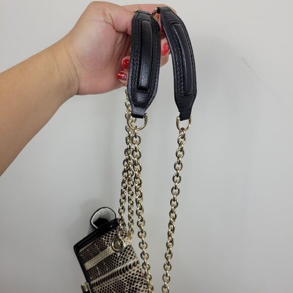 DVF Mini Colorblock Cross Shoulder Bag. Black & White - Picture 6 of 14